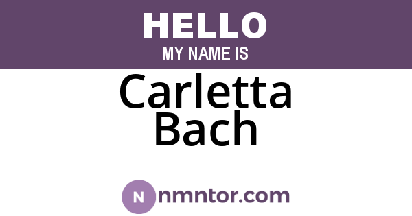 Carletta Bach