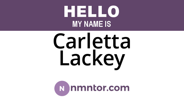 Carletta Lackey