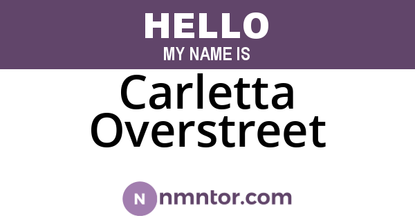 Carletta Overstreet