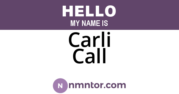 Carli Call