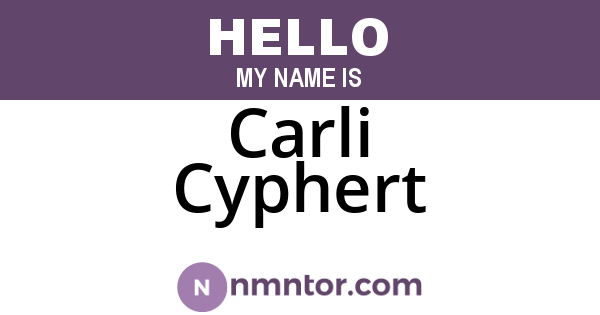 Carli Cyphert