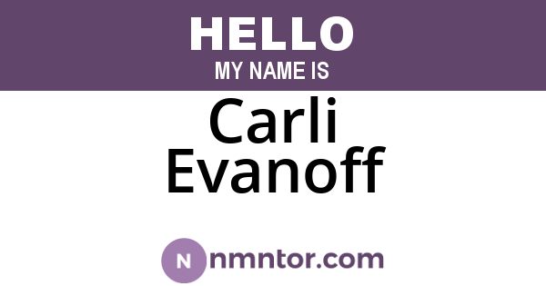 Carli Evanoff