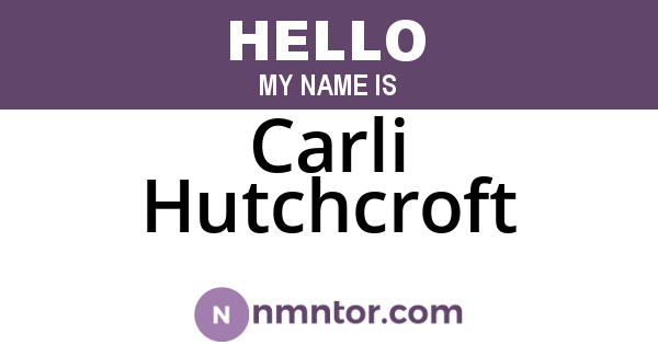Carli Hutchcroft