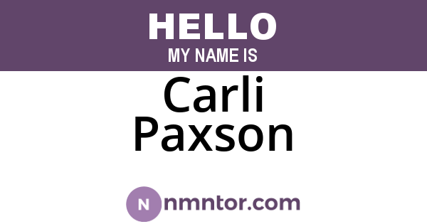 Carli Paxson
