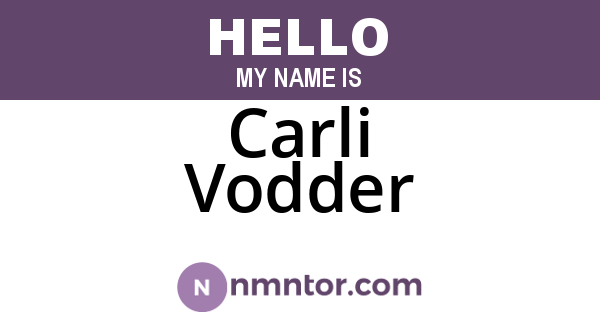 Carli Vodder