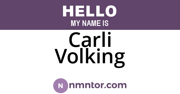 Carli Volking
