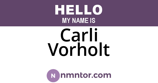 Carli Vorholt