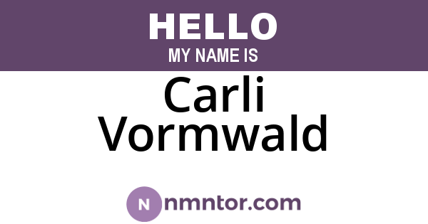 Carli Vormwald