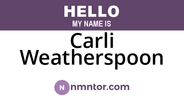 Carli Weatherspoon