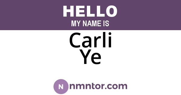 Carli Ye