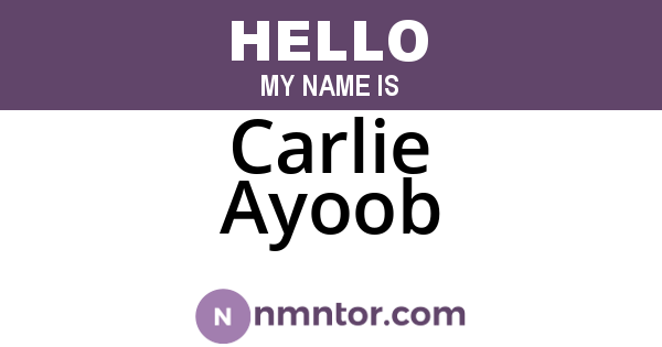 Carlie Ayoob
