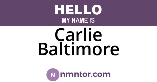 Carlie Baltimore