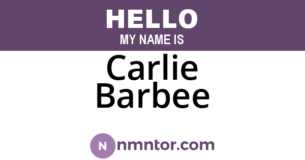 Carlie Barbee