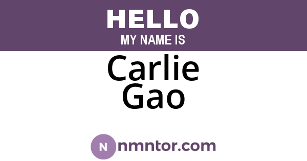 Carlie Gao