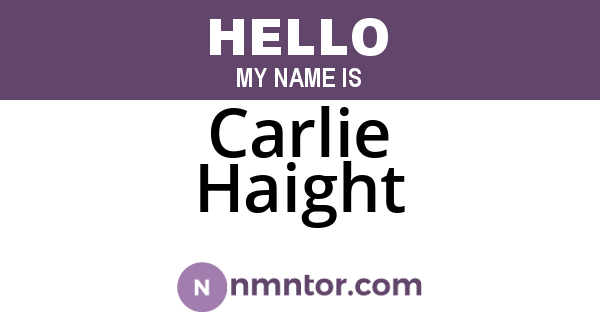 Carlie Haight