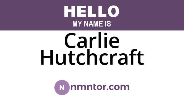 Carlie Hutchcraft