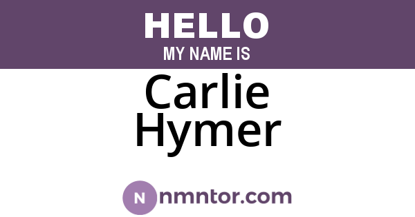 Carlie Hymer
