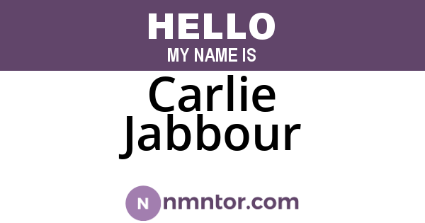 Carlie Jabbour