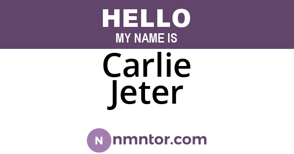 Carlie Jeter