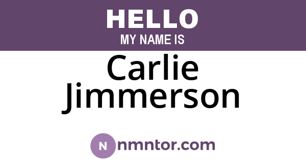 Carlie Jimmerson