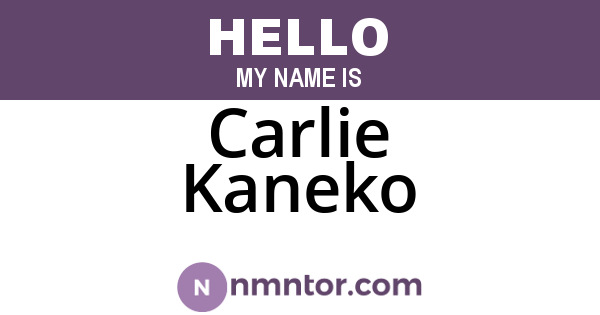 Carlie Kaneko
