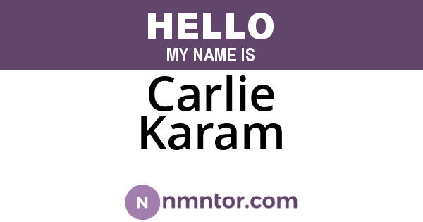 Carlie Karam