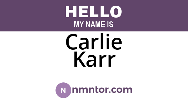 Carlie Karr