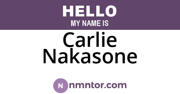 Carlie Nakasone