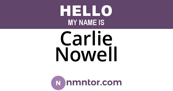 Carlie Nowell