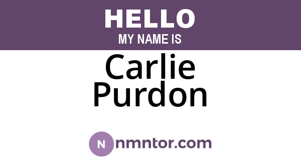 Carlie Purdon