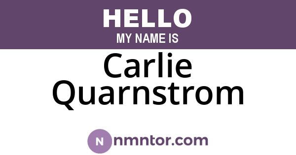 Carlie Quarnstrom
