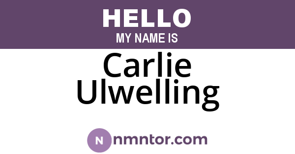 Carlie Ulwelling