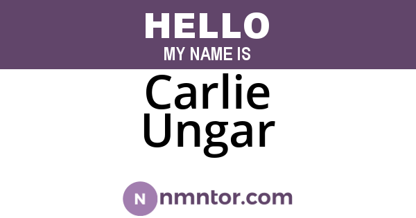 Carlie Ungar