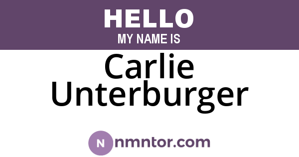 Carlie Unterburger