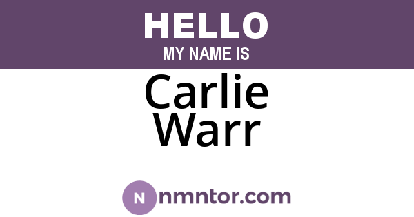 Carlie Warr