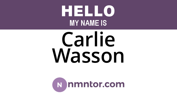 Carlie Wasson