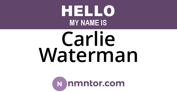 Carlie Waterman