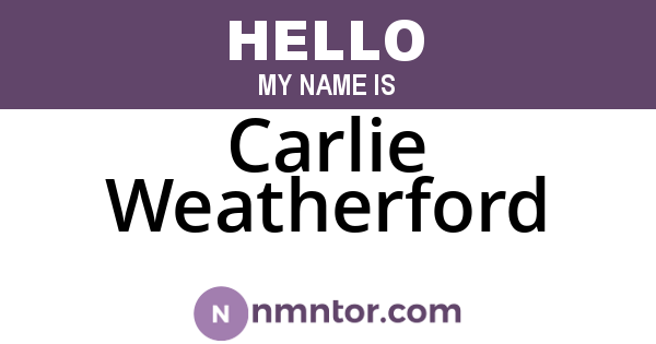 Carlie Weatherford
