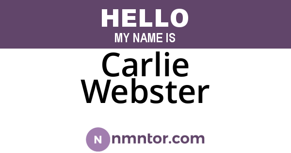 Carlie Webster