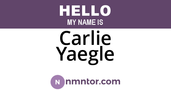 Carlie Yaegle