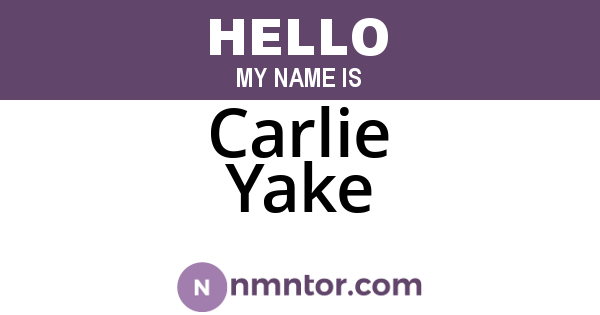 Carlie Yake