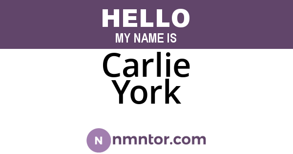 Carlie York