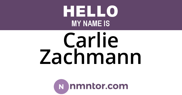 Carlie Zachmann