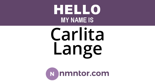 Carlita Lange