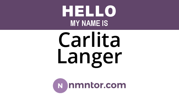 Carlita Langer