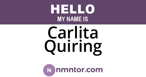 Carlita Quiring