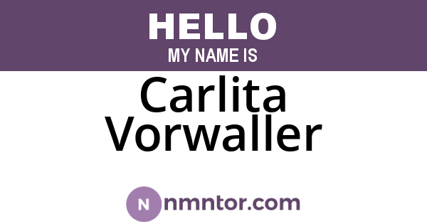 Carlita Vorwaller