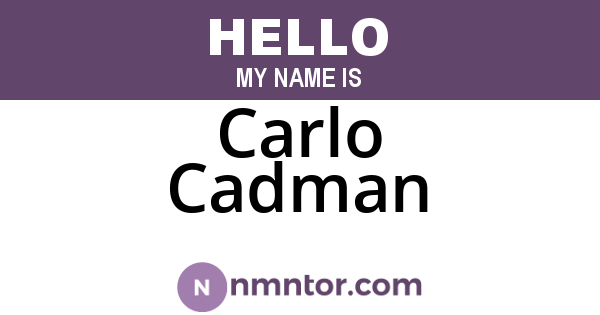 Carlo Cadman