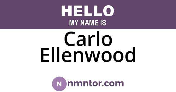 Carlo Ellenwood