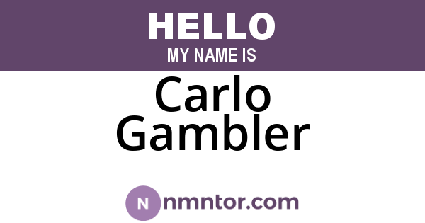 Carlo Gambler